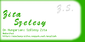 zita szelesy business card